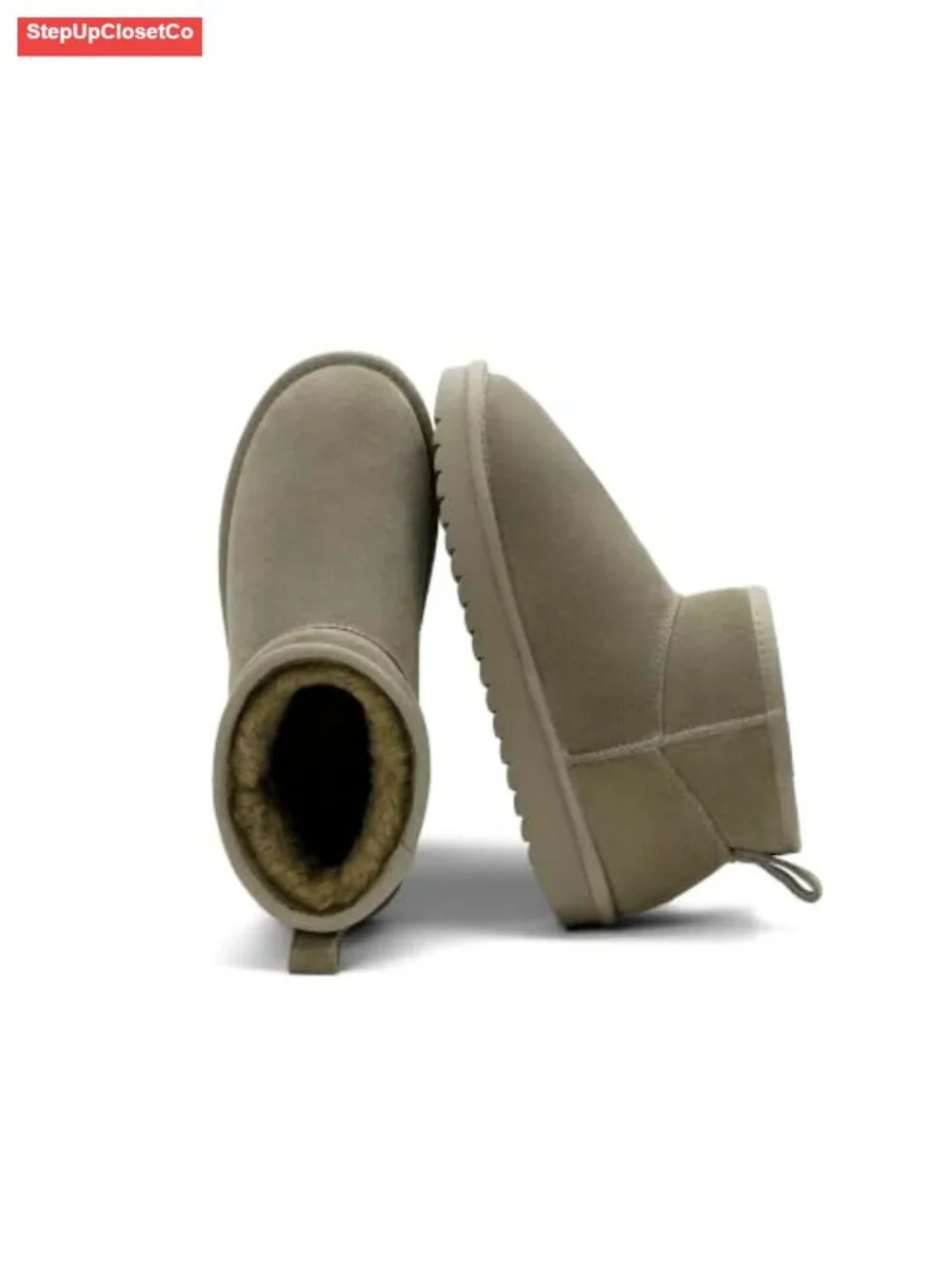 Women's Suede Ankle Boots Warm Faux Fur Lining Winter Snow Boots Slip-On